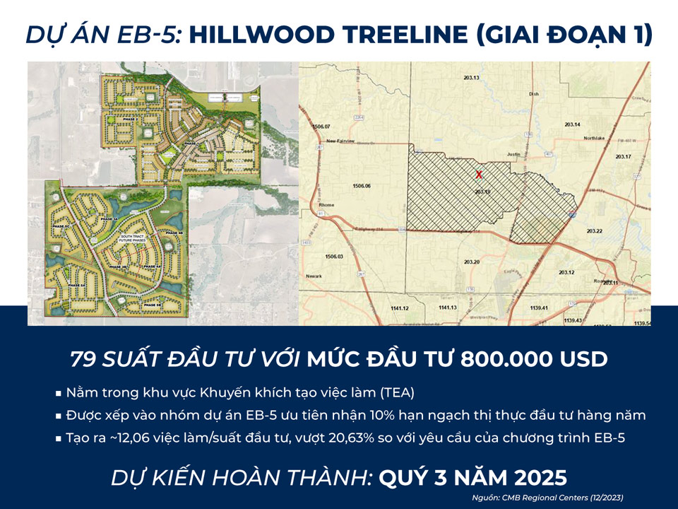 Đầu tư dự án EB-5: Hillwood Treeline tại bang Texas