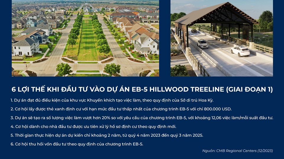 6 lợi thế khi đầu tư vào dự án EB-5 Hillwood Treeline